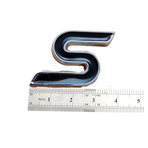 Image of New 3D Zinc Alloy S Emblem Badges car Rear Fender Trunk Sedan Letter Suitable Sticker for Sedan (Black)