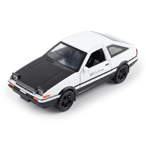 Image of Toyota AE86 Sprinter Trueno 1:35 Scale Die-Cast Car Model - Fujiwara Tofu Shop JDM Drift Livery Sound Light Pull-Back Alloy Panda Trueno Collectible