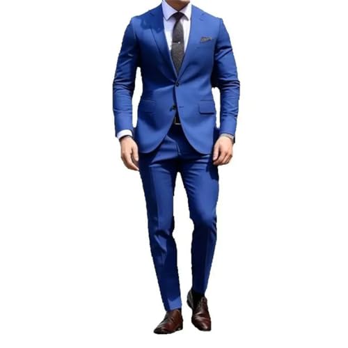 Men Elegant Suits Single Breasted Notch Lapel Prom Party 2 Piece Jacket Pants Sets3