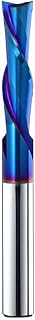XUAN Spiral Router Bits with Down Cut 1/4 inch Cutting, 1/4 inch Shank CNC Bits Solid Carbide End Mill with Nanco Blue Coating for Wood Cut, Carving Size : 1/4 X 1 X 1/4 X 2-1/2 SDFP244
