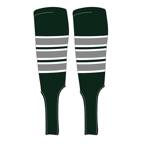 Traditional Baseball Stirrups Pattern C-7 Forest Green, White, Silver