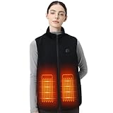 Chaleco Calefactable Mujer: 3 Temperatura Ajustable con 5 Zonas Calefactables, Chaleco Térmico Mujer Equipado con Batería USB de 10000 mAh, Ideal para Acampar Actividades al Aire Libre
