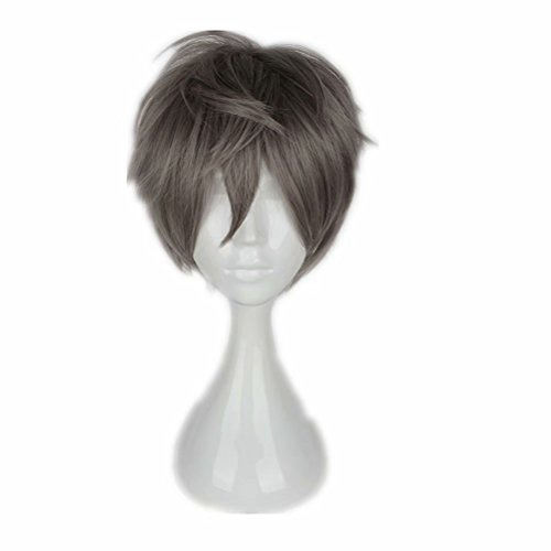 COSPLAZA Cosplay Wig Short Boy Heat Resistant Adult Halloween Synthetic Hair Grey