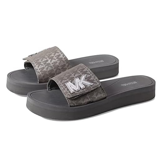 Michael Kors MK Platform Slide Silver 9 M