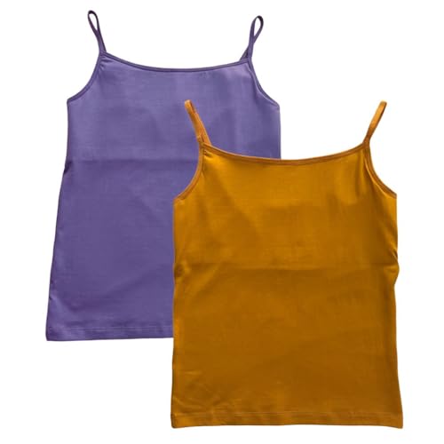 Image of Adira | Camisole for Girls 13-14 Years | Flat Padded Innerwear Vest | Cami for Puberty | Overs Nipples & Gives Confidence at School | Soft, Stretchy Cotton | Pack of 2