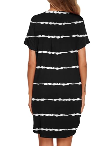 Image of Ekouaer Women V Neck Button Down Nightgown
