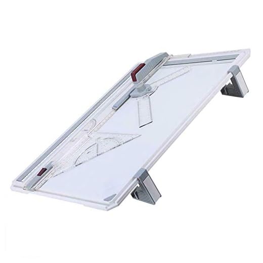 Gelentea Mesa de dibujo profesional A3 tabla técnica con cabezal de dibujo de máquina cuadrada gráfica gráfica tabla de dibujo técnica arquitecto