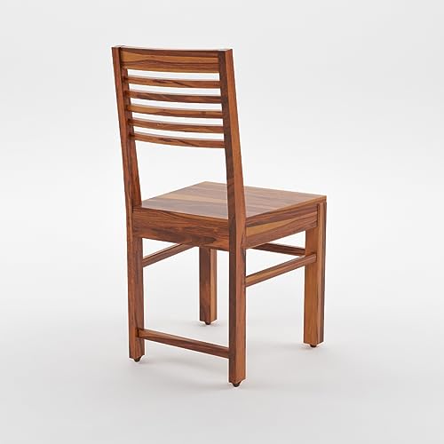 Image of Solid Sheesham Wood Dining Table 4 Seater | Square Four Seater Dinning Table with 4 Chairs for Home | Wooden Kitchen Dinner Table 4 Seater | Dining Room Sets for Restaurants | Teak Finish