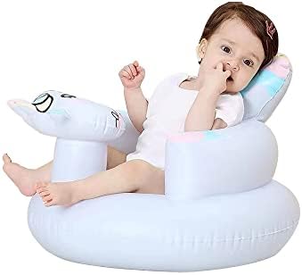 Wedfull Baby Sitting Support for 3 6 9 12 24 Months Infants, Inflatable Baby Seats for Sitting Up Nontoxic PVC Toddlers Sofa Chair Sit Me Up Floor Seat for Baby Girl Boy, Unicorn