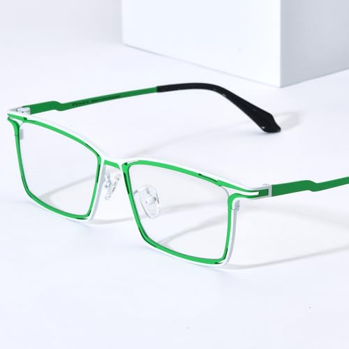 Image of FONEX Pure Titanium Glasses Frame Men Square Magnet Clip On Eyeglasses with Polarized Lens
