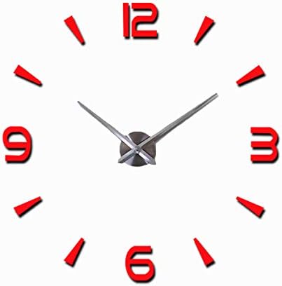 Miniatura 2 de Reloj de pared decorativo 3D DIY con adhesivo para decoración de espejo sin marco, kit de reloj de pared grande para el hogar, sala de estar,