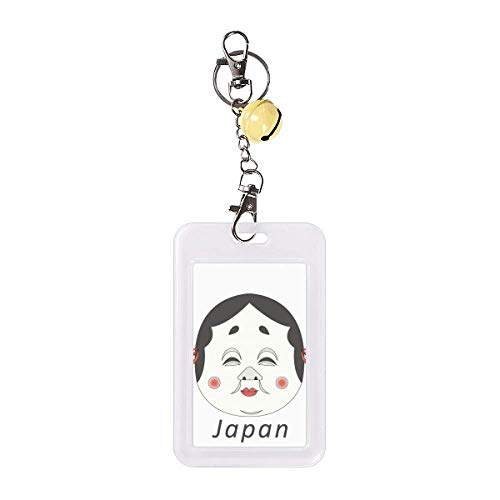 Masque de femme traditionnel japonais protecteur de badge carte de crédit jaune