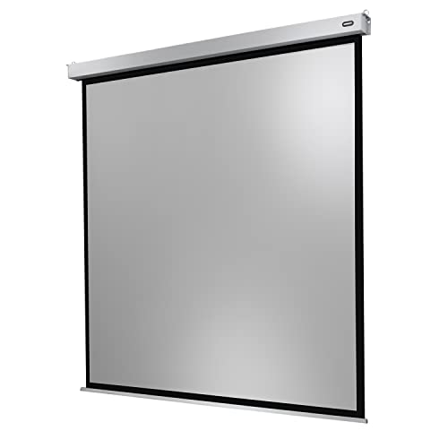celexon Professional Plus Motor-Leinwand 110 | 200x200 cm 1:1 | elektrische 4K,Full-HD Präsentations-Leinwand für Ihren Heimkinobeamer | zur Decken-/ Wand-Montage | mit Fernbedienung