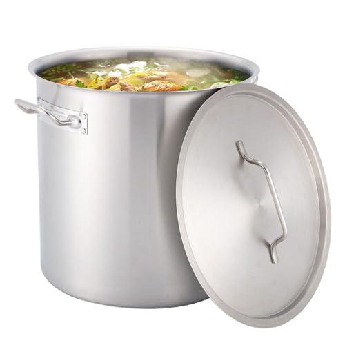 GAOBINGB Olla Grande de Acero Inoxidable de 12 litros con Tapa de Acero: Olla Multiusos Resistente para sopas y guisos, Ideal para cocinar mariscos, guisos y más. Un Elemento Esencial de Cocina durad