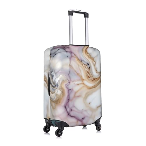 Red White Marble Pattern Tsa Approved Luggage Cover For 18-32 Inch Suitcases Scratch-Resistant Stretch Luggage Cover3