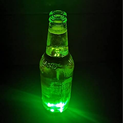 Axman LED Light Up Coasters - Green 5 Pack - Stick on Bottle Drinking Stickers Cover