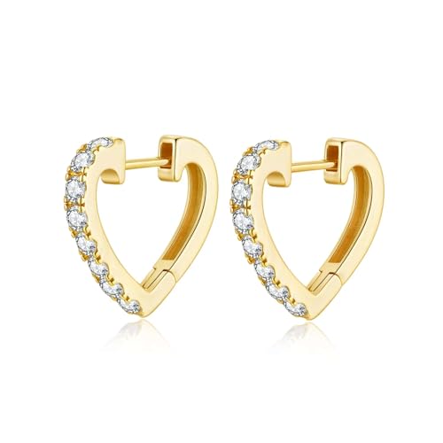 Boucles d'oreilles argent 925 femme clous en cœur discrets GAVU