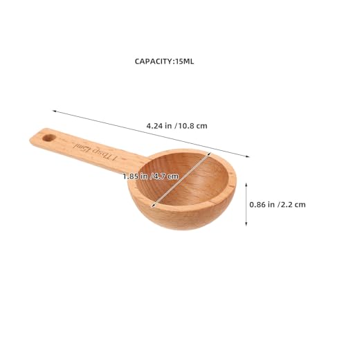 Cucharas medidoras de madera para cocina juego de 6 piezas de 15ml resistentes marrones 3