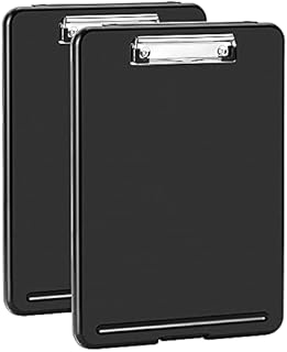 Amazon Basics Plastic Storage Clipboard,Black, 2-Pack