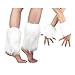 iiniim Retro 80s Style Plush Leg Warmers Stretchable Fuzzy Toppers for Aerobics Dance Fitness Vintage Fashion Enthusiasts White Set One Size