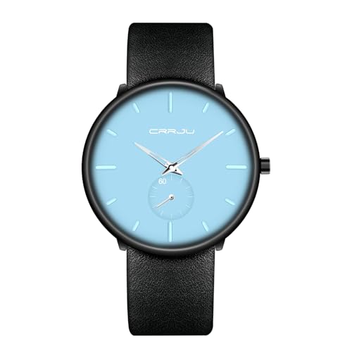 Montre pour homme et femme ultra fine avec son bracelet en cuir véritable élégant