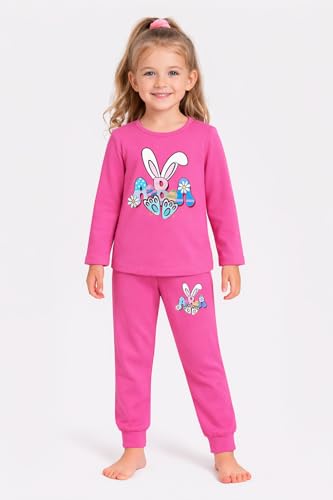 Image of TS LAVI TAVI Cotton Clothing Set for Girls Dress Full Sleeve T-shirt Top and Pyjama (Pack of 3)