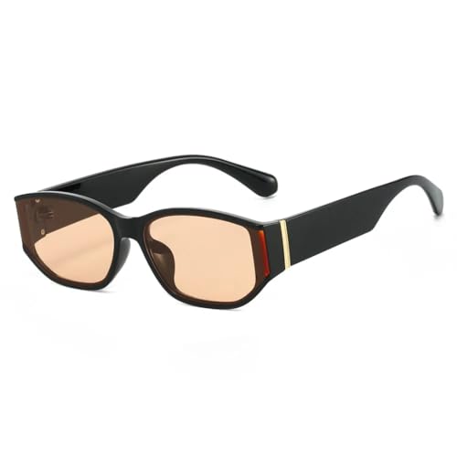 Lunettes de soleil ovales style punk pour femme protection UV400 monture PC 8001-C2