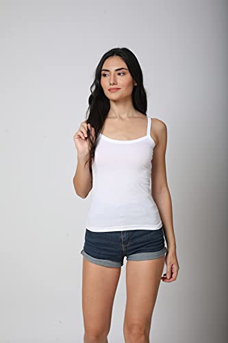 Image of Good Connection Women's Spaghetti Straps Plain Cotton Camisole Slip Seamless Tank Top