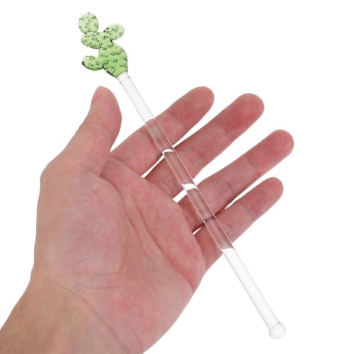 Varillas agitadoras de vidrio compactas y reutilizables de cactus 5