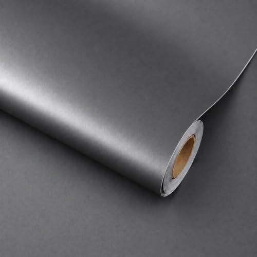 Image of HOME13 Dark Grey Peel and Stick Wallpaper Self Adhesive Wallpaper Waterproof Vinyl Matte Grey Contact Paper for Bedroom, Wallcovering, Countertops (20x200 Inch)