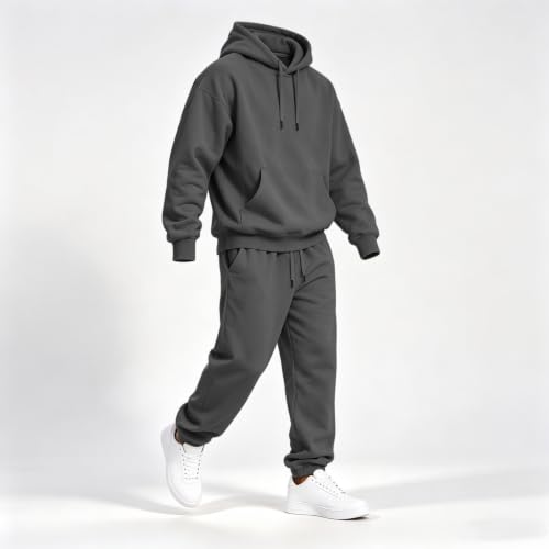 Elneeya Mens Sweatsuit Oversized Jogging Suits Fall Training Two Piece Set - image 4