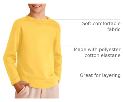 Image of Haloumoning Kids Boys Long Sleeve Crewneck T-Shirts Tee Tops 5-14 Years