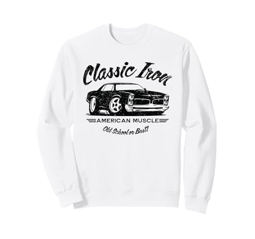 Diseño clásico de Dibujos Animados de Hierro Hotrod Muscle Car Sudadera