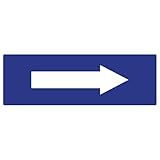 STOPSignsAndMore - ADA Compliant Directional Arrow Sign with Tactile Arrow - 6X2 (Blue) | 1/32