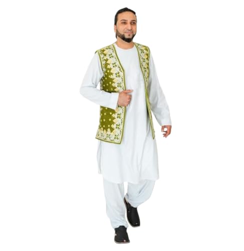 Afghan Men Dress with Vest Coat 3piece Clothes for Wedding