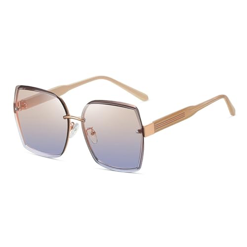 Lunettes de soleil carrées monture en métal protection maximale UV400 unisexe