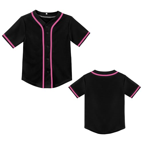 Image of Yuji Itadori Kids Baseball Jersey Button Boys Short Sleeve T-Shirts Hip Hop Fashion Casual Sports Solid Color Shirt