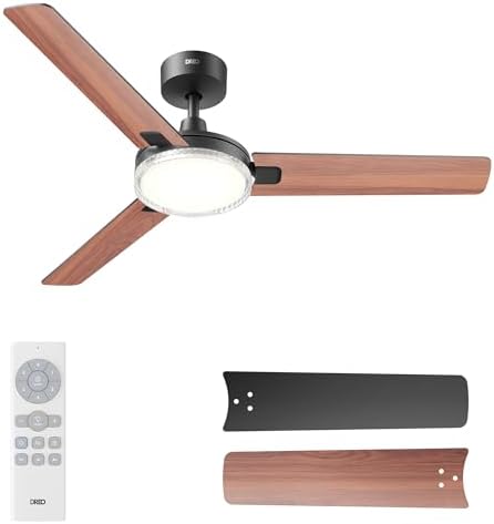 DREO ventilateur de plafond avec lumière et télécommande 132 cm, ...