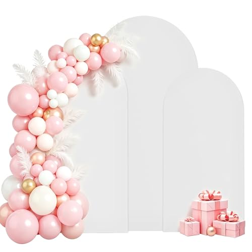 Toiles de fond pour arche de mariage blanche dessus rond banquet anniversaire