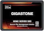 【NAS Certified】 GIGASTONE Home Server SSD 512GB Up to 550MB/s TLC Flash with SLC Caching 24/7 Reliable for Gaming/PC/NAS SSD 3-Year Warranty 2.5" SATA Internal Solid State Drives RAID Disk