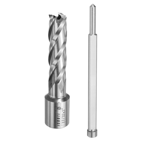 QUARKZMAN Kronenbohrer 17/32 Schneiddurchmesser Schaft 3/4 Mit 2 Tiefe Positionierstift M2 Hochleistungsschnellstahl Bohrer Kronenbohrer Für Standard Magnetbohrmaschinen Fräsen
