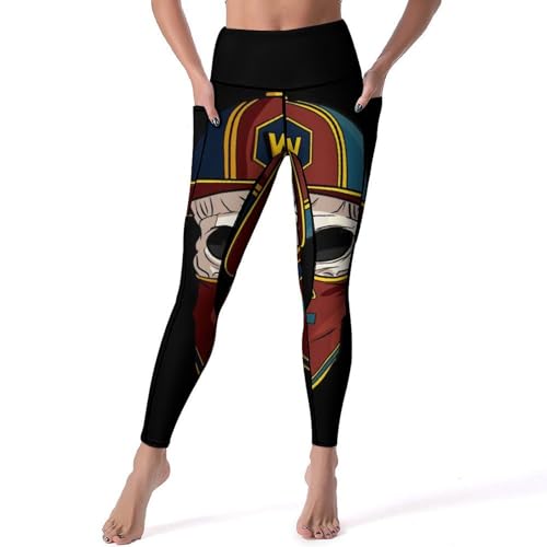 Legging crâne sport anti glissement taille haute pour fitness et gym