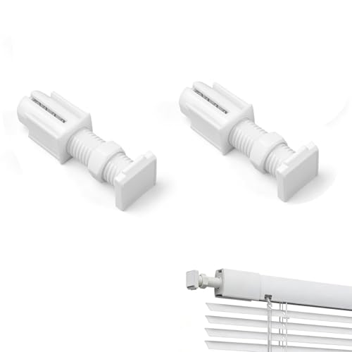 Image of 2 Pcs Adjustable Curtain Rod, Expandable Tension Rod for Curtains with Holder, Spring Loaded Window Curtain Pipe for Bathroom Bedroom Kitchen