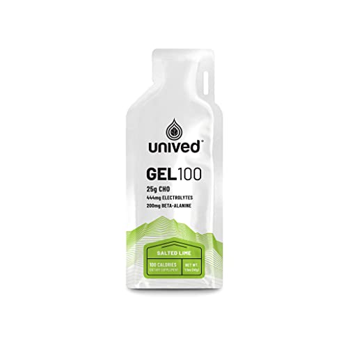 Image of Unived Gel 100 - Vegan Energy Gel for Endurance Athletes Runners & Cyclists - 100kcal - Salted Lime - Pack of 6