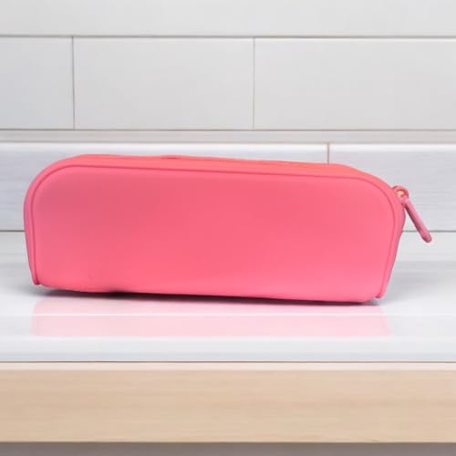 Image of pencil pouch pencil case silicone pencil case (Pencil case Blank-Pink)