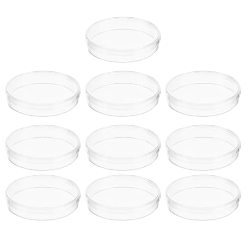 NAMOARLY 10pcs Plastic Petri Dishes Lids Smooth Surface Culture Plates for Classroom Lab Experiments