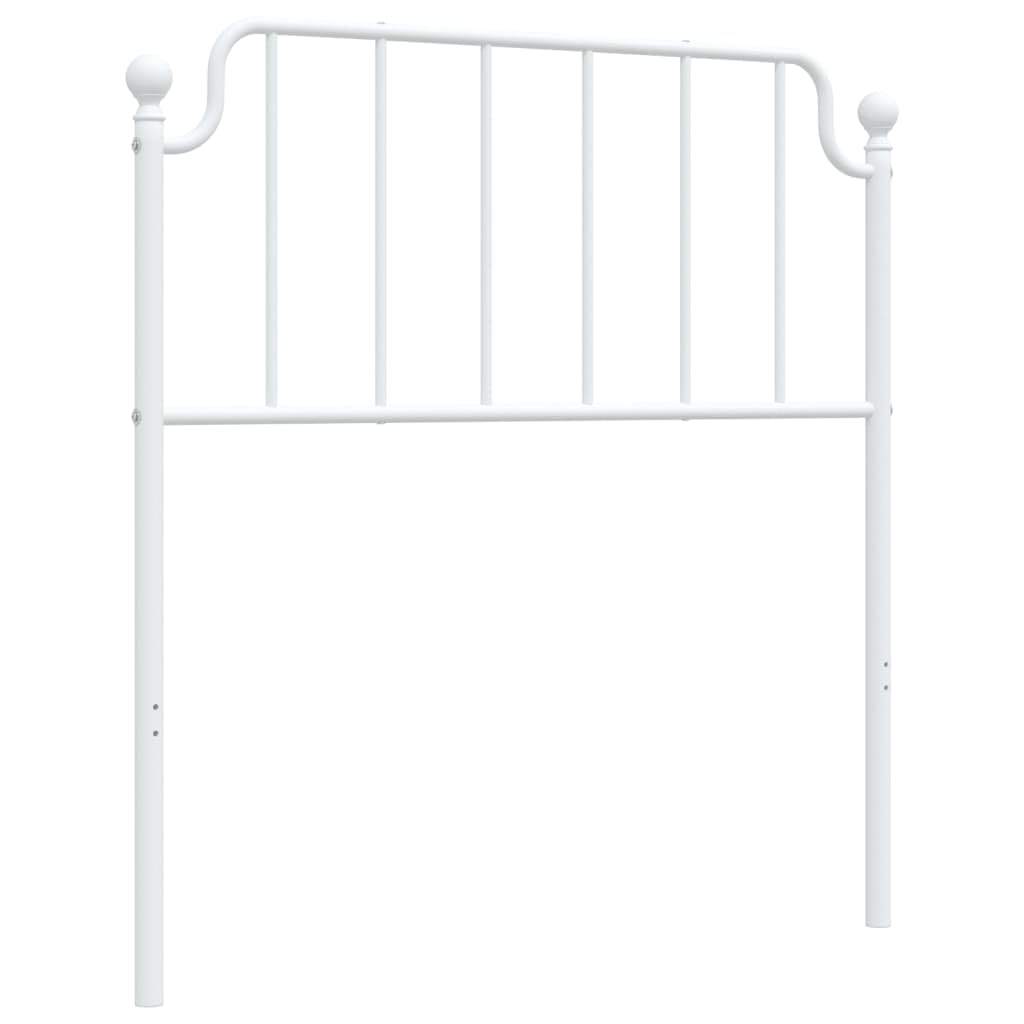 vidaXL Cabecero, Cabecera con Patas, Cabezal para Estructura Marco de Cama, Cabecero para Somier de Dormitorio Hogar, Metal Blanco 90 cm
