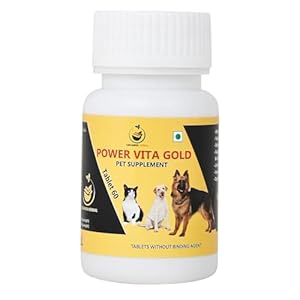 ORGANISH HERBAL Power Vita Gold | Tablets for Dogs & Cats with Essential Vitamins & Minerals for Healthy Skin, Heart, Brain, Digestive System & Joint Function | 60 Tablets