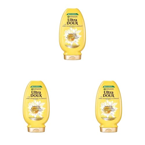 Garnier - Ultra Doux Après-Shampooing Illuminant pour Cheveux Blonds Naturels ou Méchés - Démêle et Adoucit - Camomille et Miel de Fleurs - Sans Silicone...