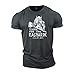 GYMTIER Training for Ragnarok - Viking Gym T-Shirt für Männer Bodybuilding Gewichtheben Strongman Training Top Active Wear, grau, S